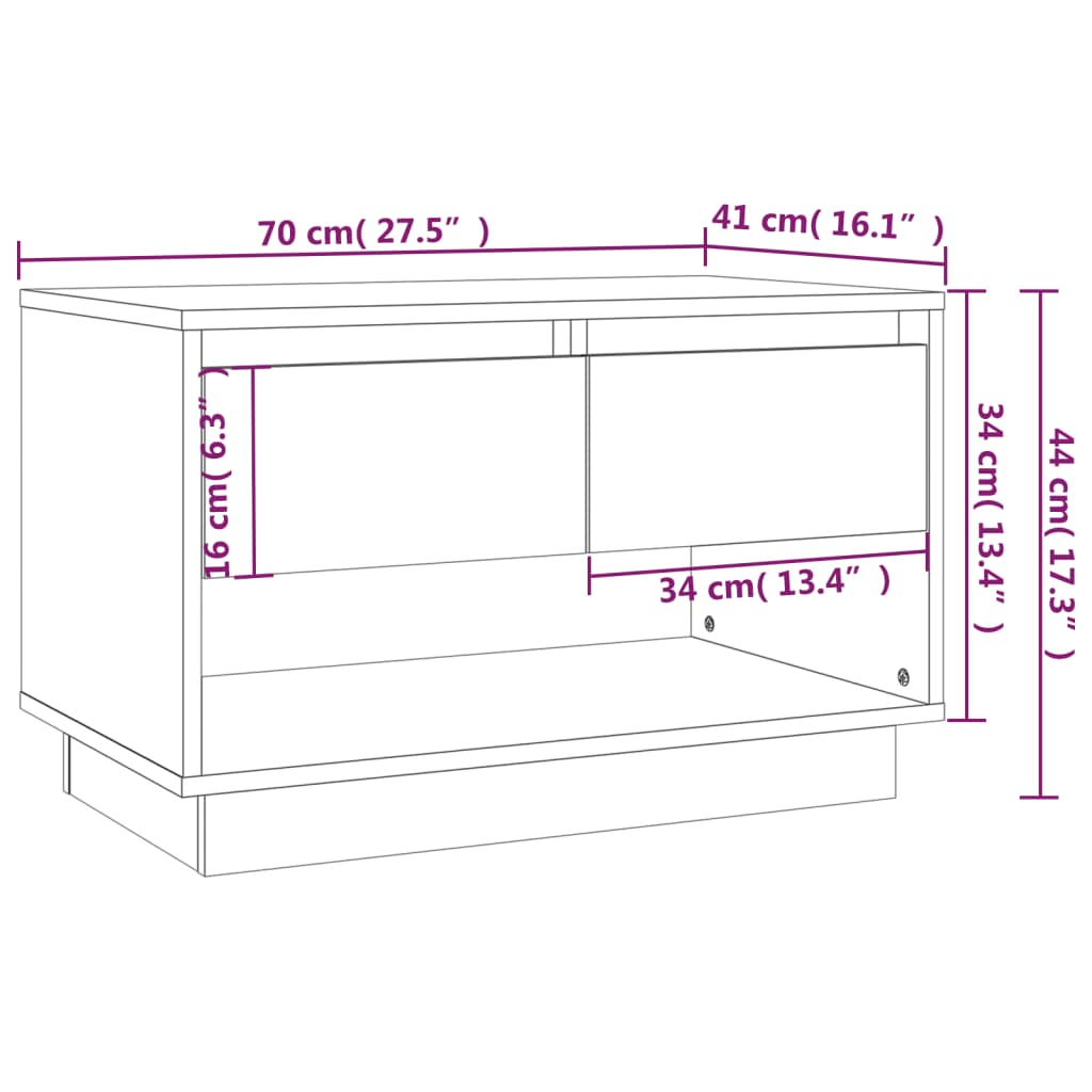 TV-taso musta 70x41x44 cm lastulevy - Sisustajankoti.fi