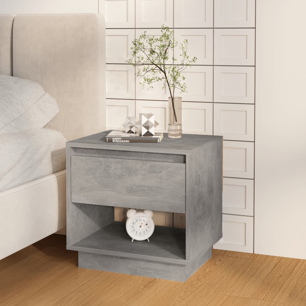 Yöpöydät 2 kpl betoninharmaa 45x34x44 cm lastulevy - Sisustajankoti.fi