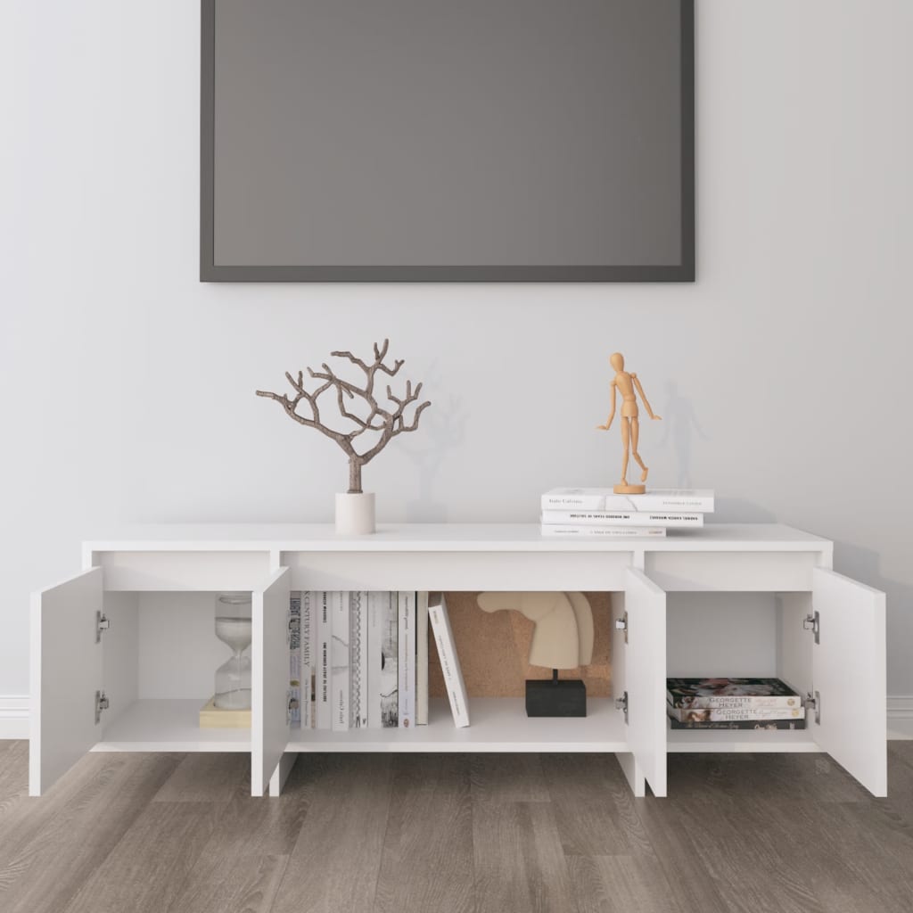 TV-taso valkoinen 120x30x40,5 cm lastulevy - Sisustajankoti.fi