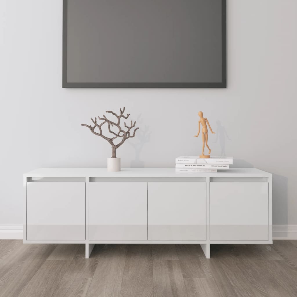 TV-taso korkeakiilto valkoinen 120x30x40,5 cm lastulevy - Sisustajankoti.fi