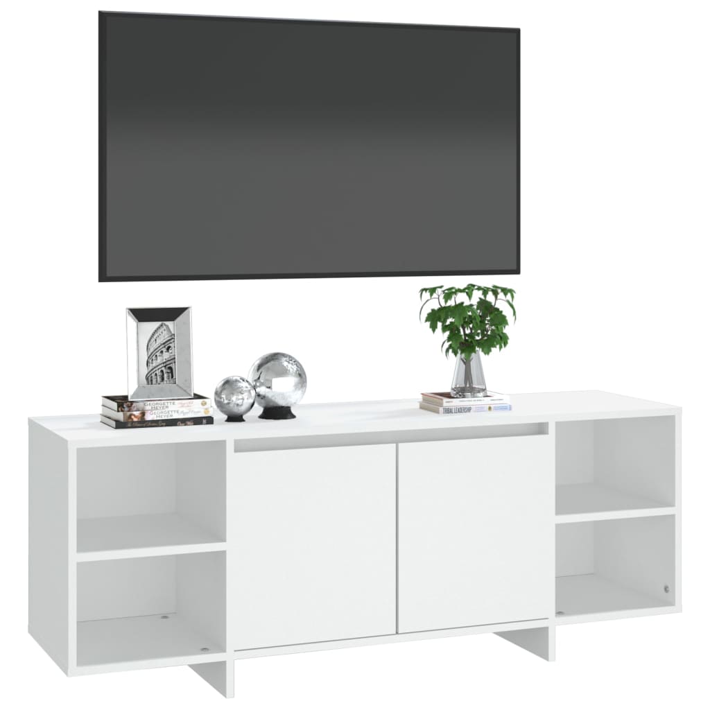TV-taso valkoinen 130x35x50 cm lastulevy - Sisustajankoti.fi