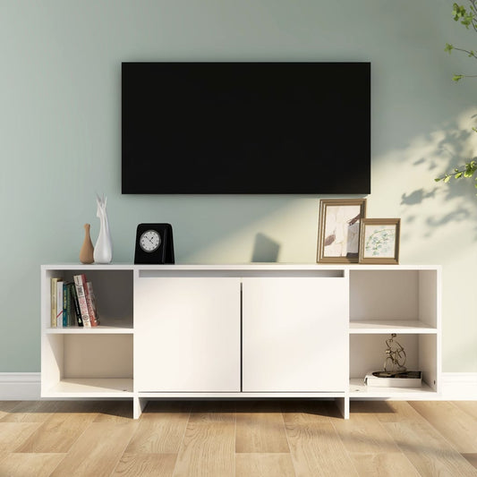 TV-taso valkoinen 130x35x50 cm lastulevy - Sisustajankoti.fi