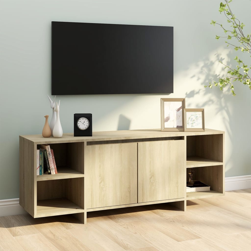 TV-taso Sonoma-tammi 130x35x50 cm lastulevy - Sisustajankoti.fi