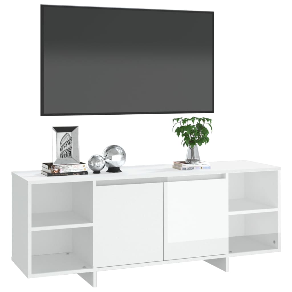 TV-taso korkeakiilto valkoinen 130x35x50 cm lastulevy - Sisustajankoti.fi