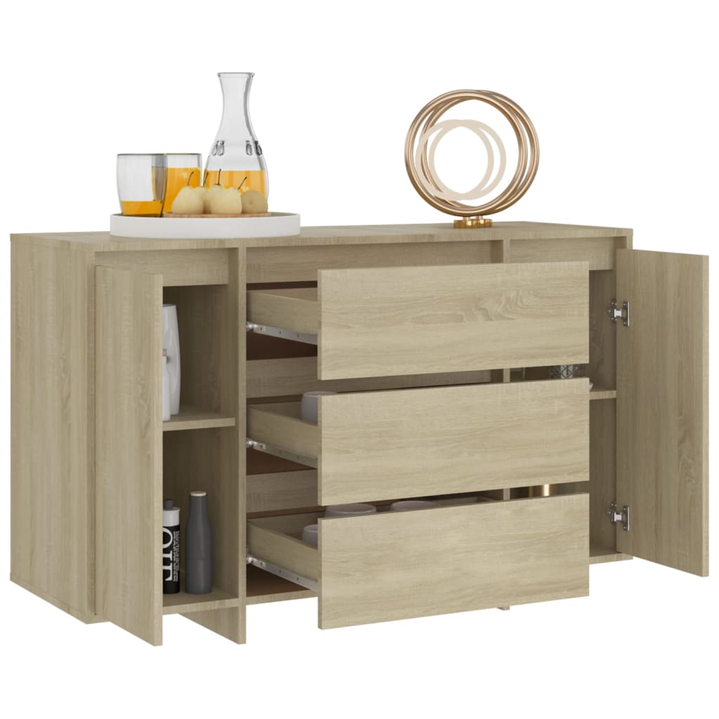 Senkki 3 vetolaatikolla Sonoma-tammi 120x41x75 cm lastulevy - Sisustajankoti.fi