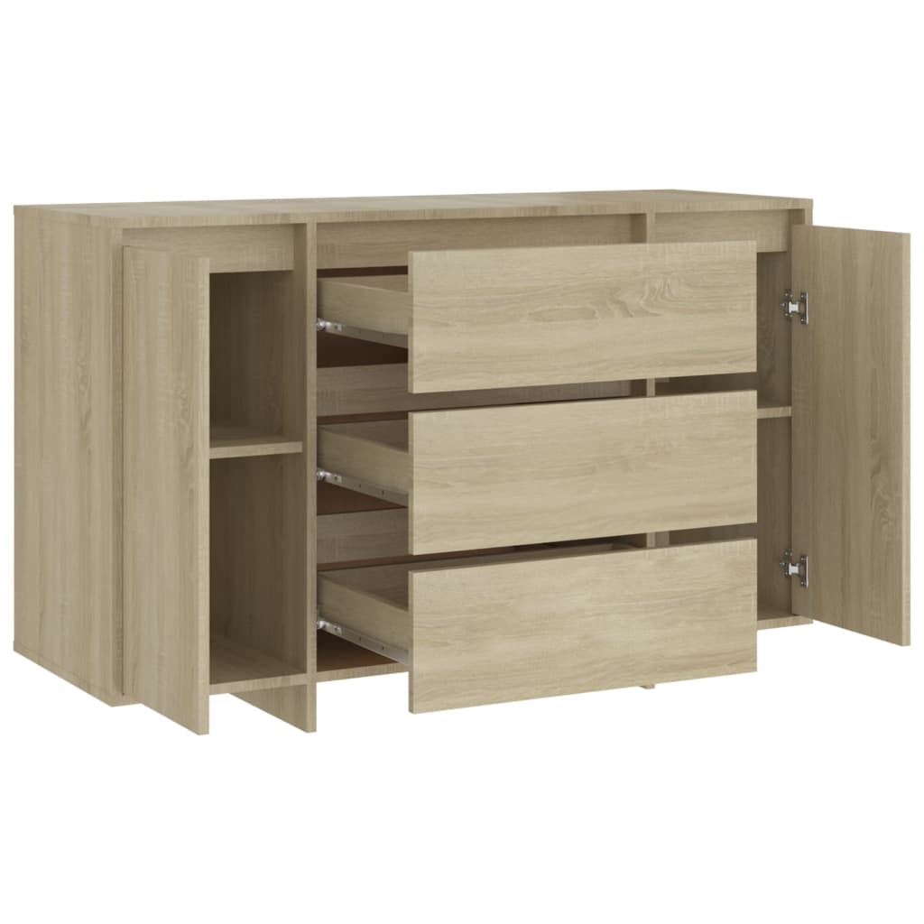 Senkki 3 vetolaatikolla Sonoma-tammi 120x41x75 cm lastulevy - Sisustajankoti.fi