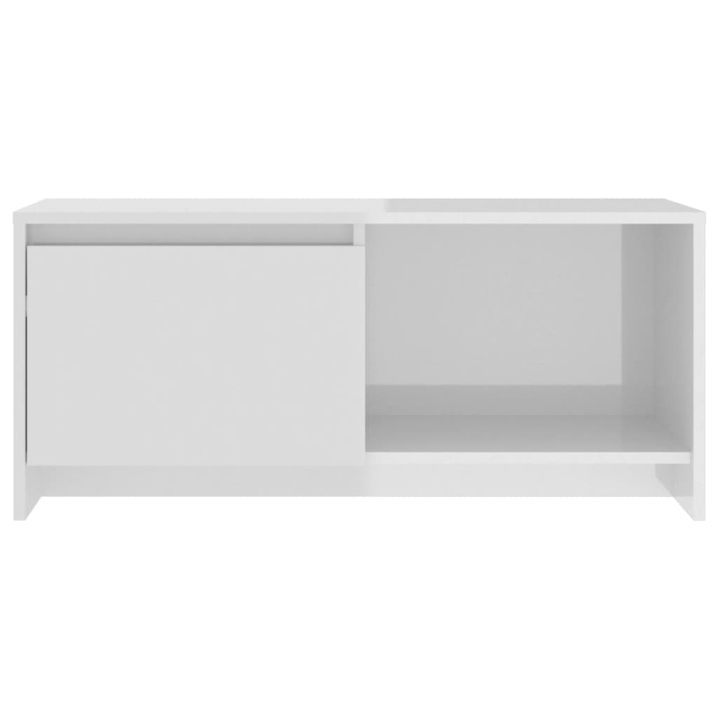 TV-taso korkeakiilto valkoinen 90x35x40 cm lastulevy - Sisustajankoti.fi