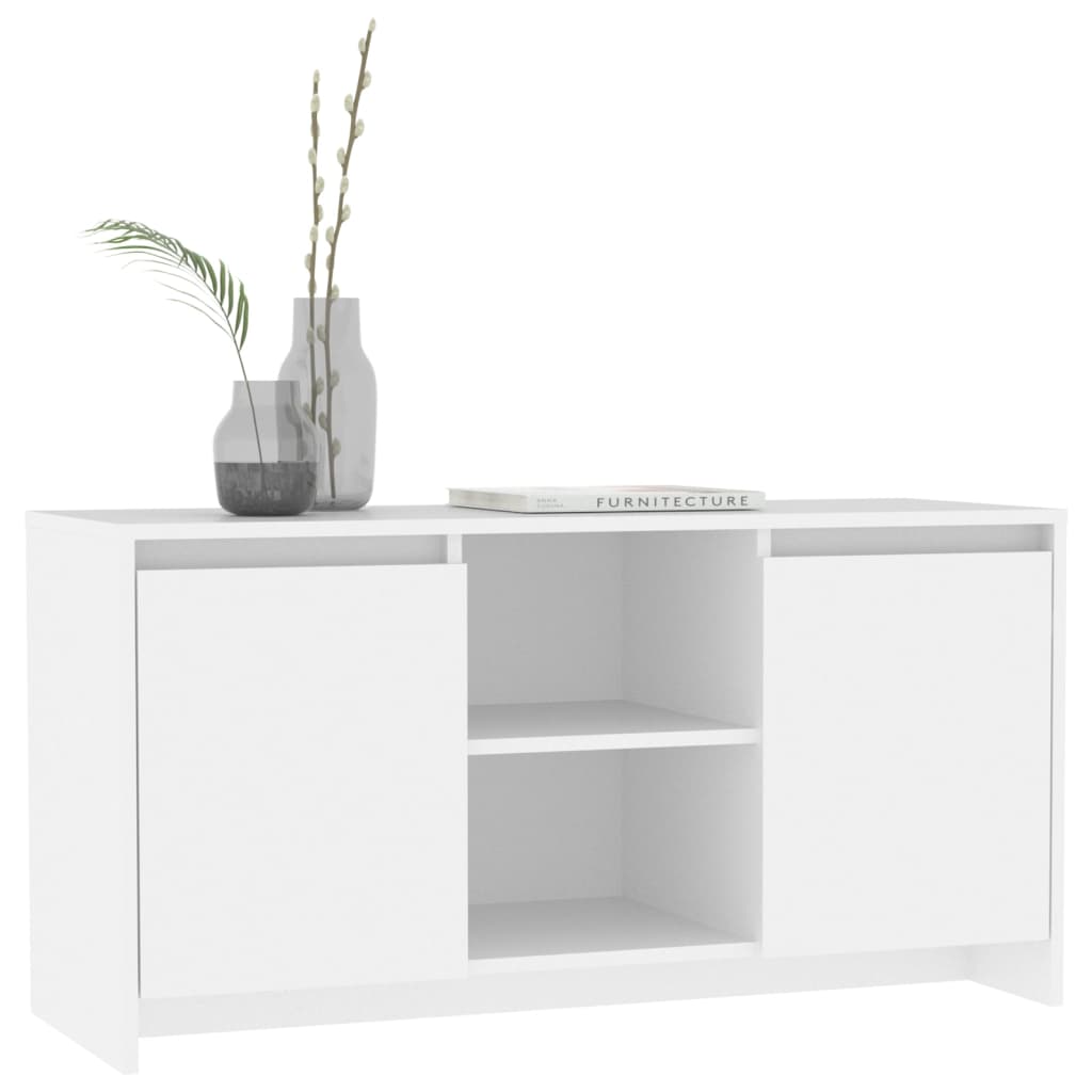 TV-taso valkoinen 102x37,5x52,5 cm lastulevy - Sisustajankoti.fi