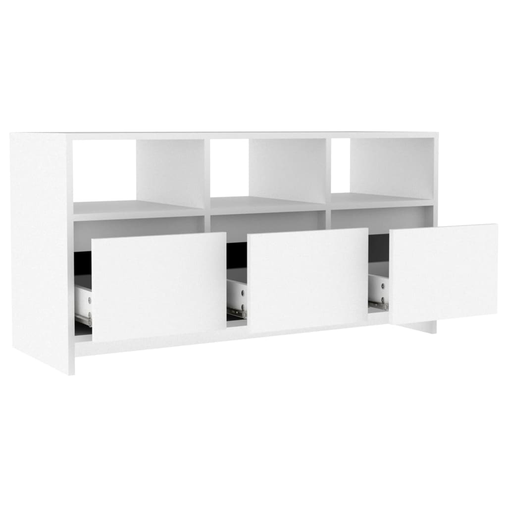 TV-taso valkoinen 102x37,5x52,5 cm lastulevy - Sisustajankoti.fi
