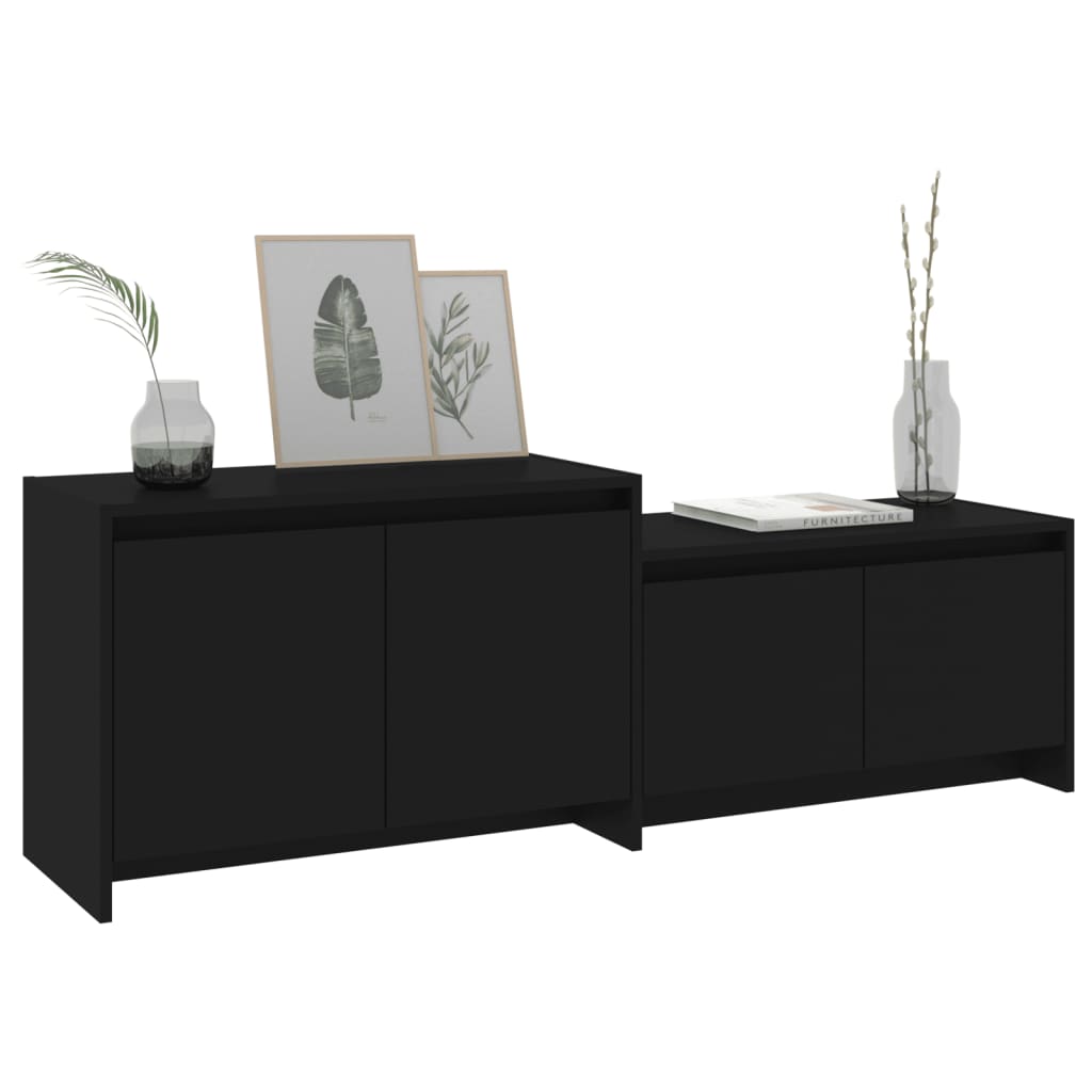 TV-taso musta 146,5x35x50 cm lastulevy - Sisustajankoti.fi