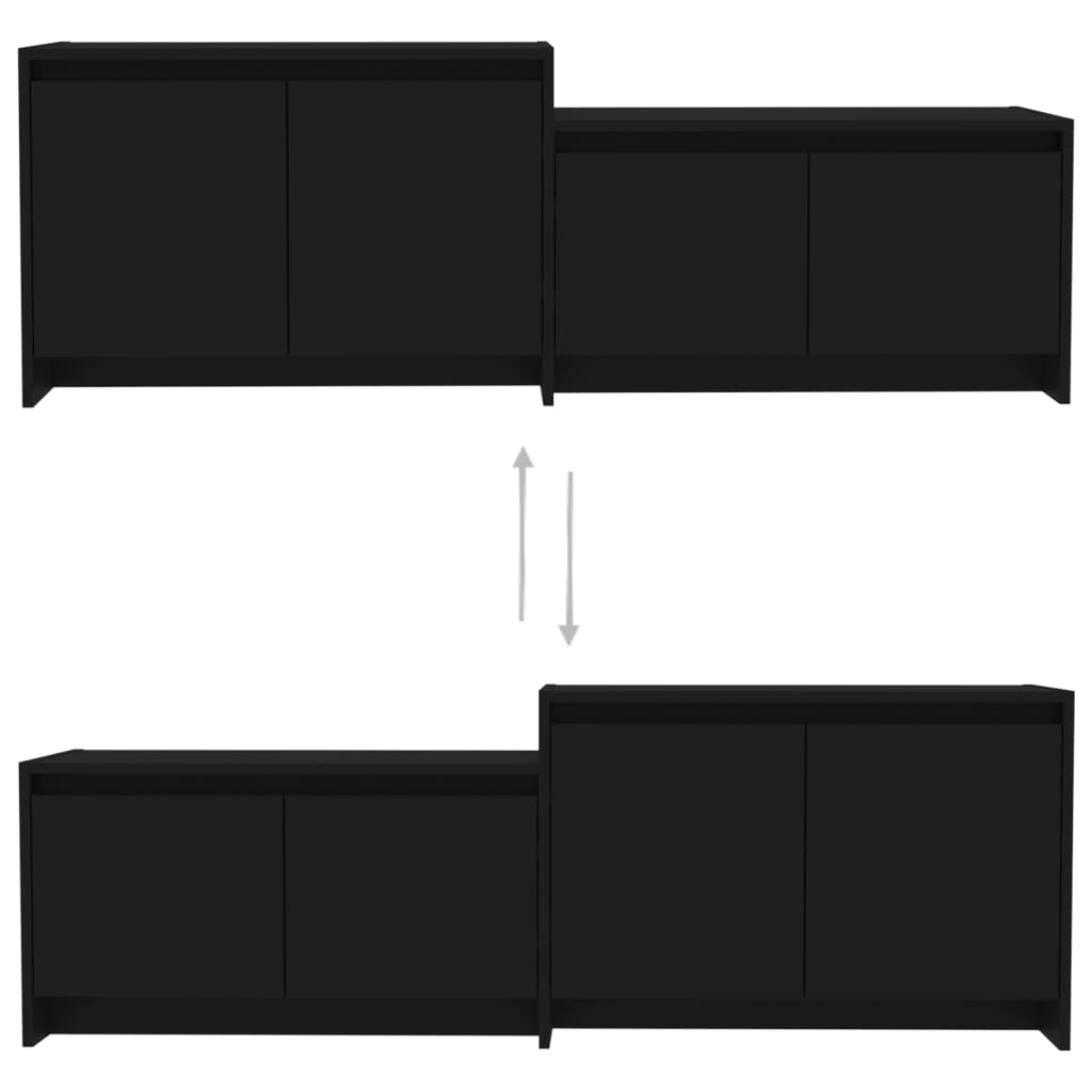 TV-taso musta 146,5x35x50 cm lastulevy - Sisustajankoti.fi