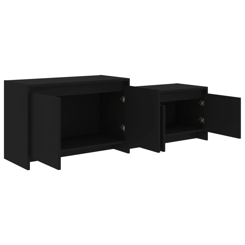 TV-taso musta 146,5x35x50 cm lastulevy - Sisustajankoti.fi