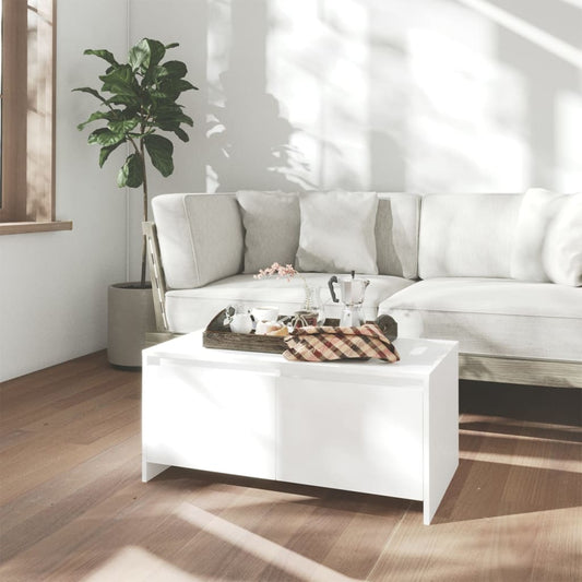 Sohvapöytä valkoinen 90x50x41,5 cm lastulevy - Sisustajankoti.fi
