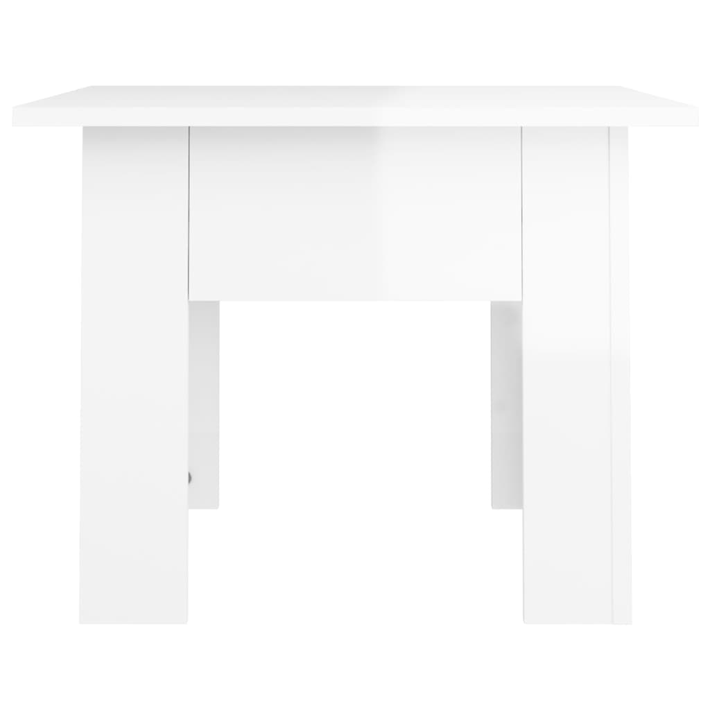 Sohvapöytä korkeakiilto valkoinen 55x55x42 cm lastulevy - Sisustajankoti.fi