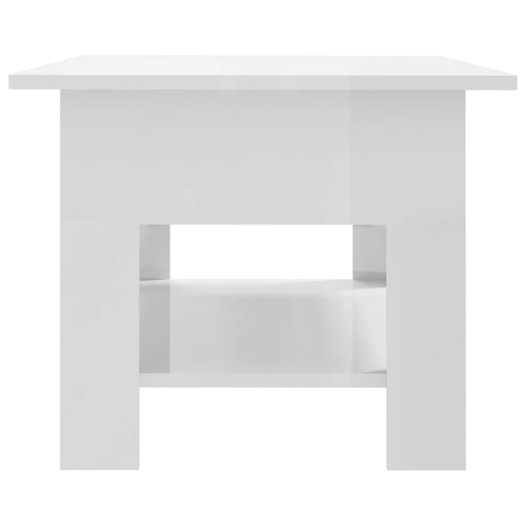 Sohvapöytä korkeakiilto valkoinen 102x55x42 cm lastulevy - Sisustajankoti.fi