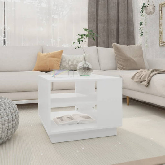 Sohvapöytä valkoinen 55x55x43 cm lastulevy - Sisustajankoti.fi
