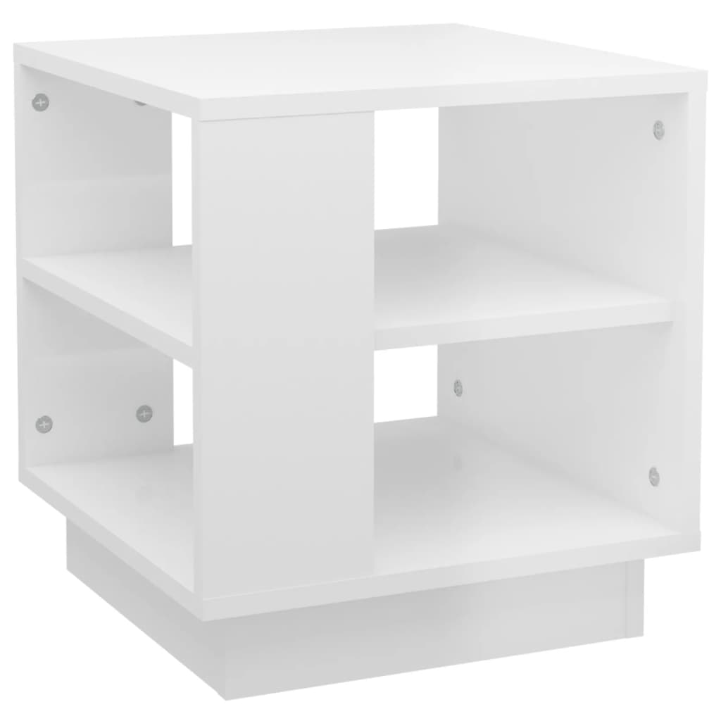 Sohvapöytä korkeakiilto valkoinen 40x40x43 cm tekninen puu - Sisustajankoti.fi