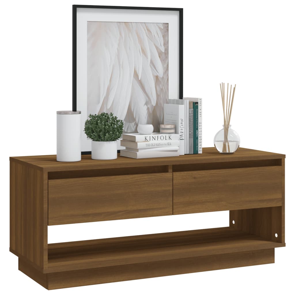 TV-taso ruskea tammi 102x41x44 cm lastulevy - Sisustajankoti.fi