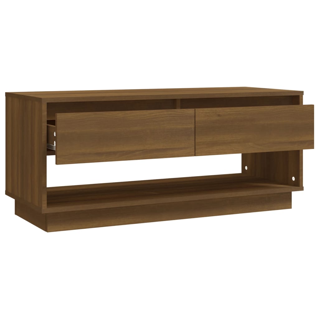 TV-taso ruskea tammi 102x41x44 cm lastulevy - Sisustajankoti.fi