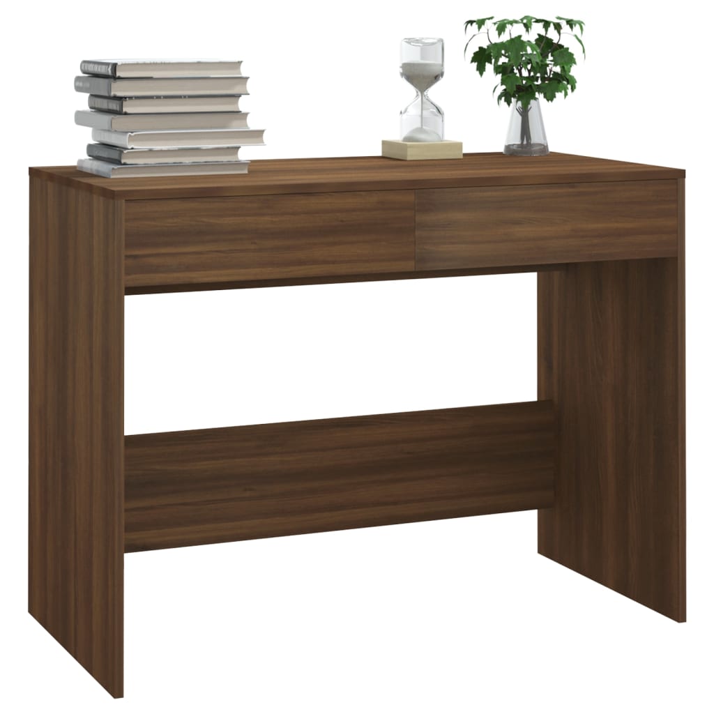 Työpöytä ruskea tammi 101x50x76,5 cm lastulevy - Sisustajankoti.fi