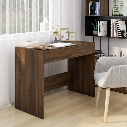 Työpöytä ruskea tammi 101x50x76,5 cm lastulevy - Sisustajankoti.fi