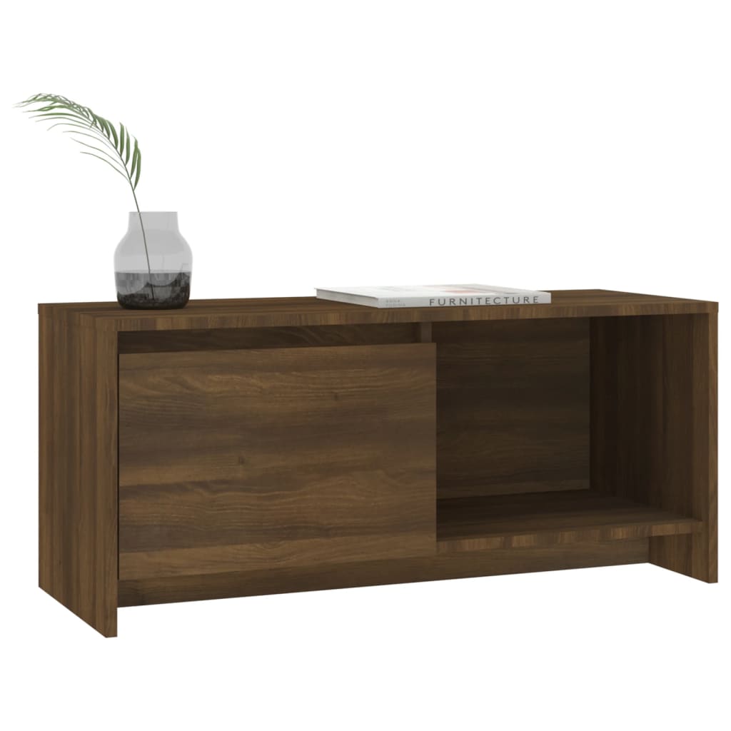 TV-taso ruskea tammi 90x35x40 cm lastulevy - Sisustajankoti.fi