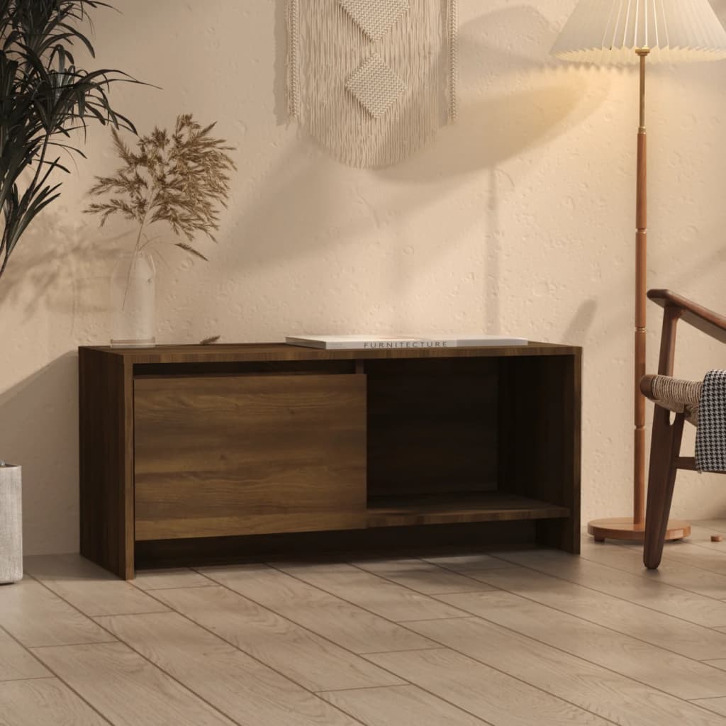 TV-taso ruskea tammi 90x35x40 cm lastulevy - Sisustajankoti.fi