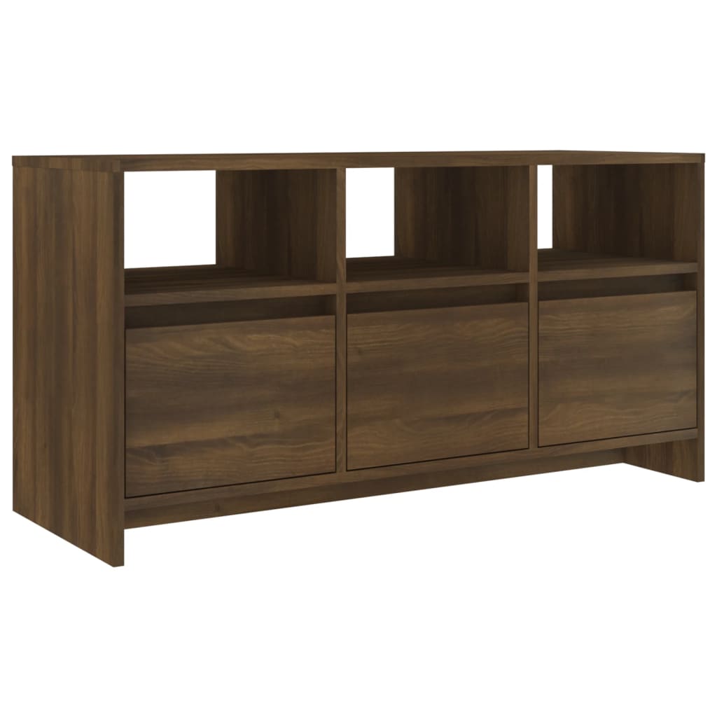 TV-taso ruskea tammi 102x37,5x52,5 cm lastulevy - Sisustajankoti.fi