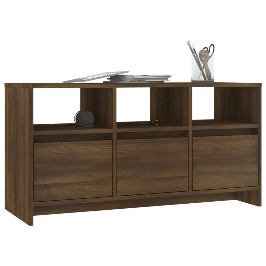 TV-taso ruskea tammi 102x37,5x52,5 cm lastulevy - Sisustajankoti.fi