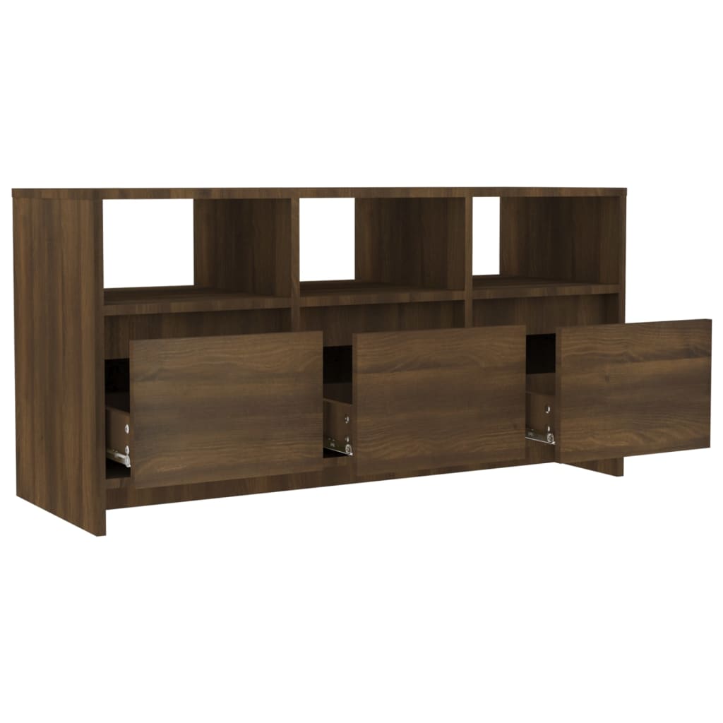 TV-taso ruskea tammi 102x37,5x52,5 cm lastulevy - Sisustajankoti.fi