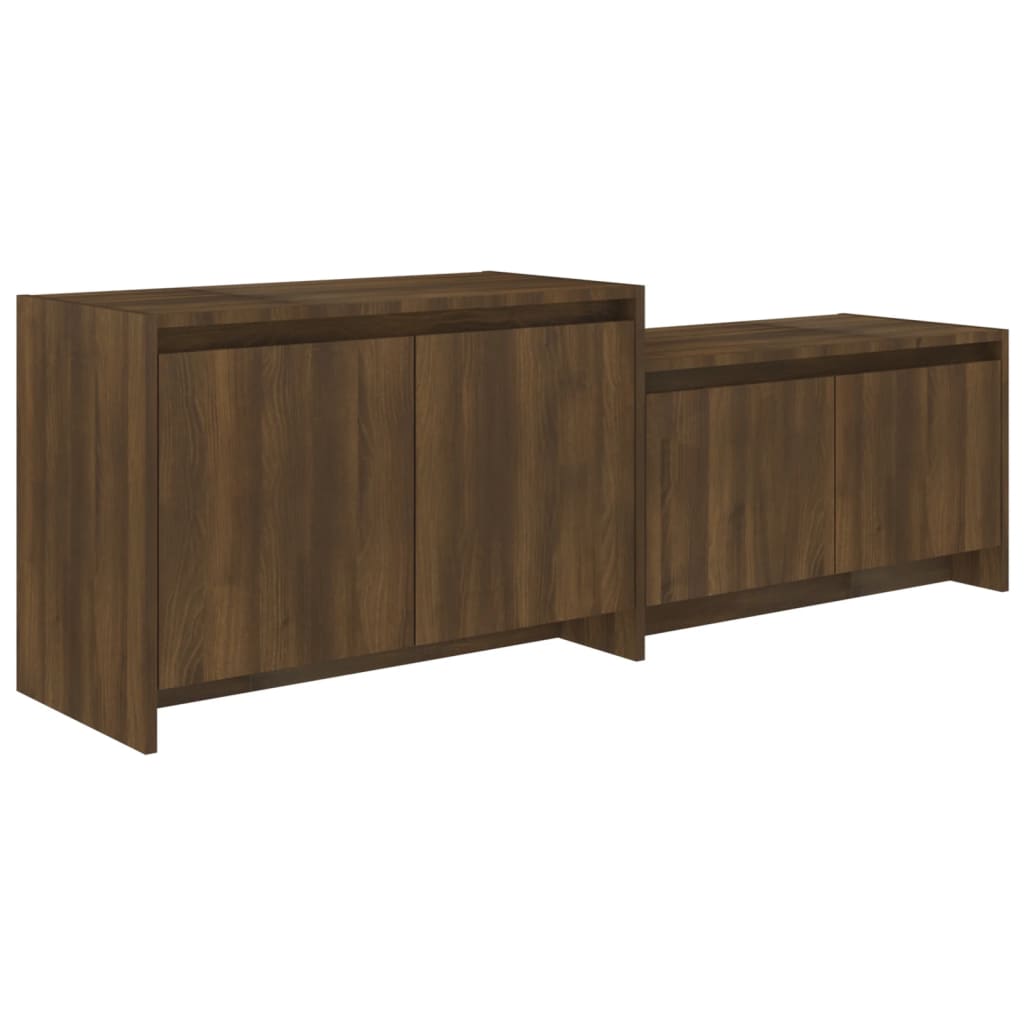 TV-taso ruskea tammi 146,5x35x50 cm lastulevy - Sisustajankoti.fi