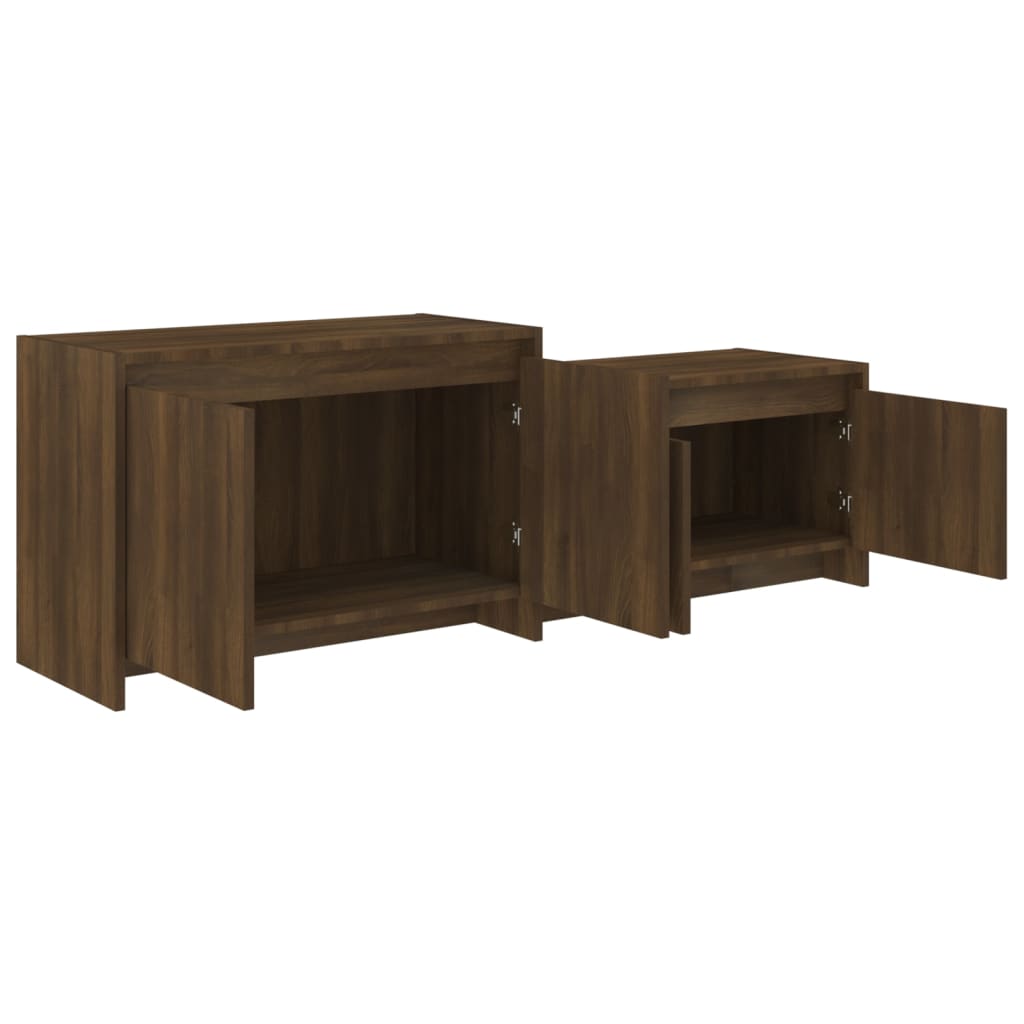 TV-taso ruskea tammi 146,5x35x50 cm lastulevy - Sisustajankoti.fi