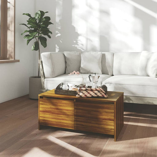 Sohvapöytä ruskea tammi 90x50x41,5 cm lastulevy - Sisustajankoti.fi