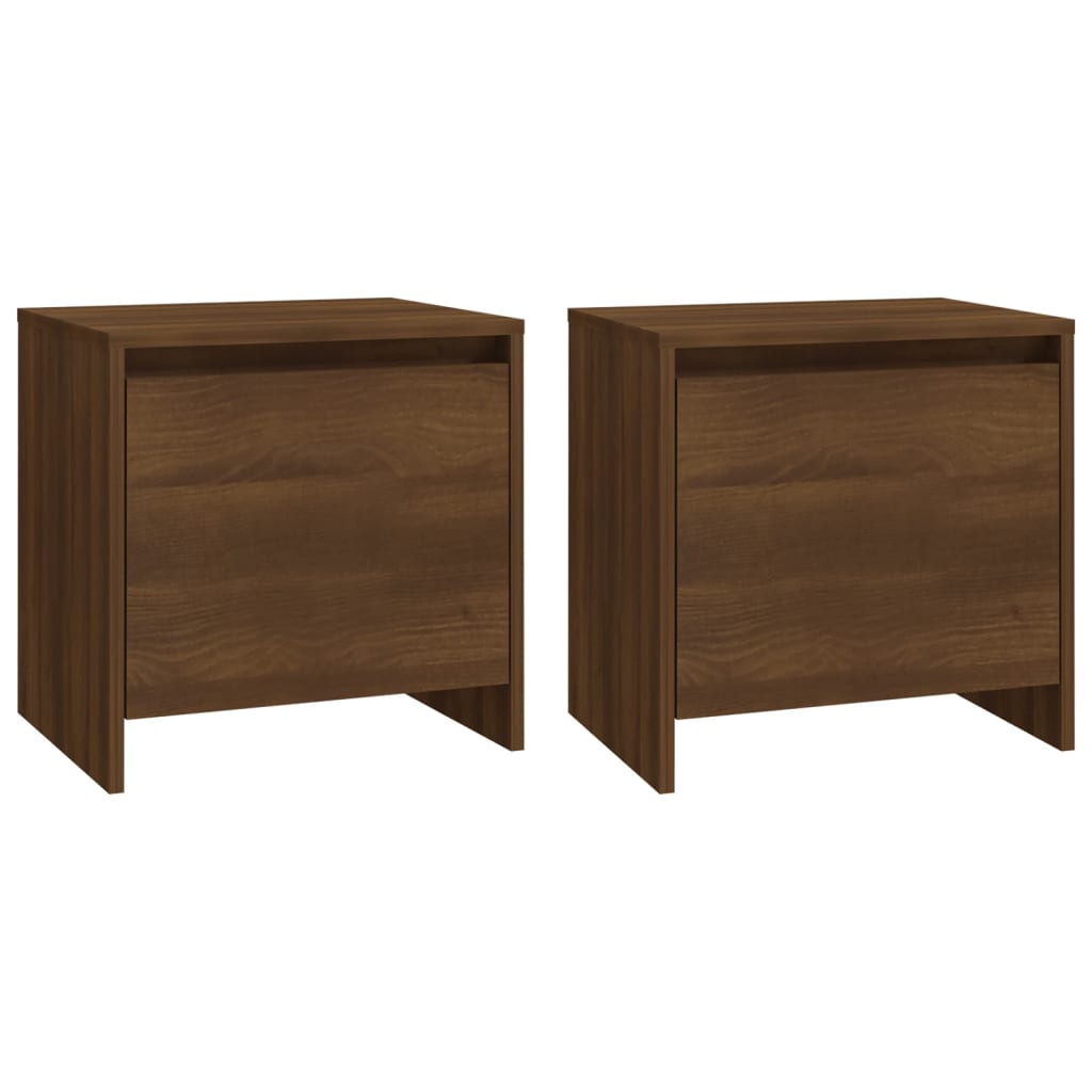 Yöpöydät 2 kpl ruskea tammi 45x34x44,5 cm lastulevy - Sisustajankoti.fi