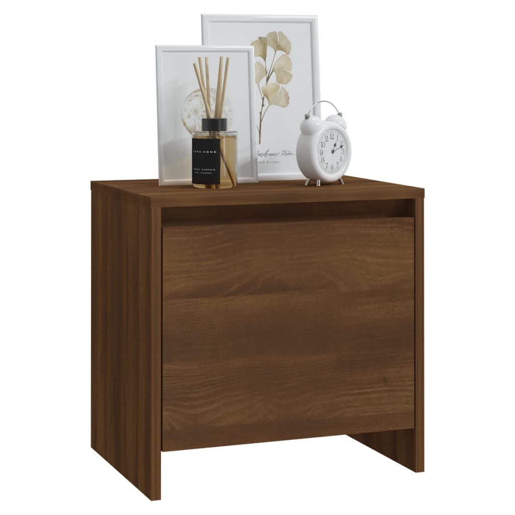 Yöpöydät 2 kpl ruskea tammi 45x34x44,5 cm lastulevy - Sisustajankoti.fi