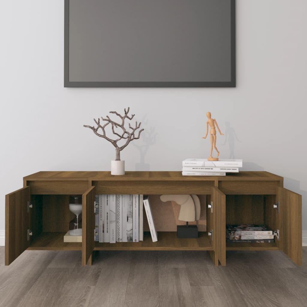 TV-taso ruskea tammi 120x30x40,5 cm lastulevy - Sisustajankoti.fi