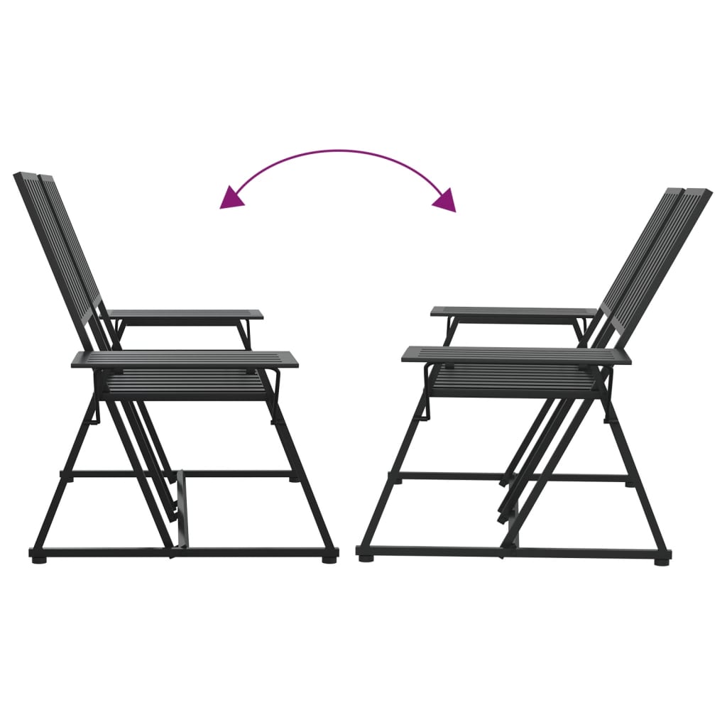 2-istuttava Puutarhapenkki 165 cm musta teräs - Sisustajankoti.fi