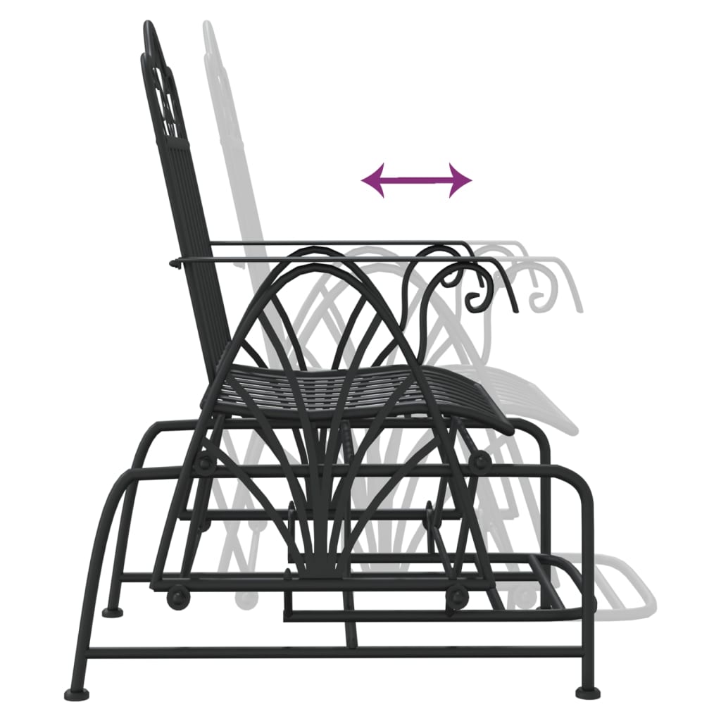 Liukujalkapenkki 61 cm musta teräs - Sisustajankoti.fi