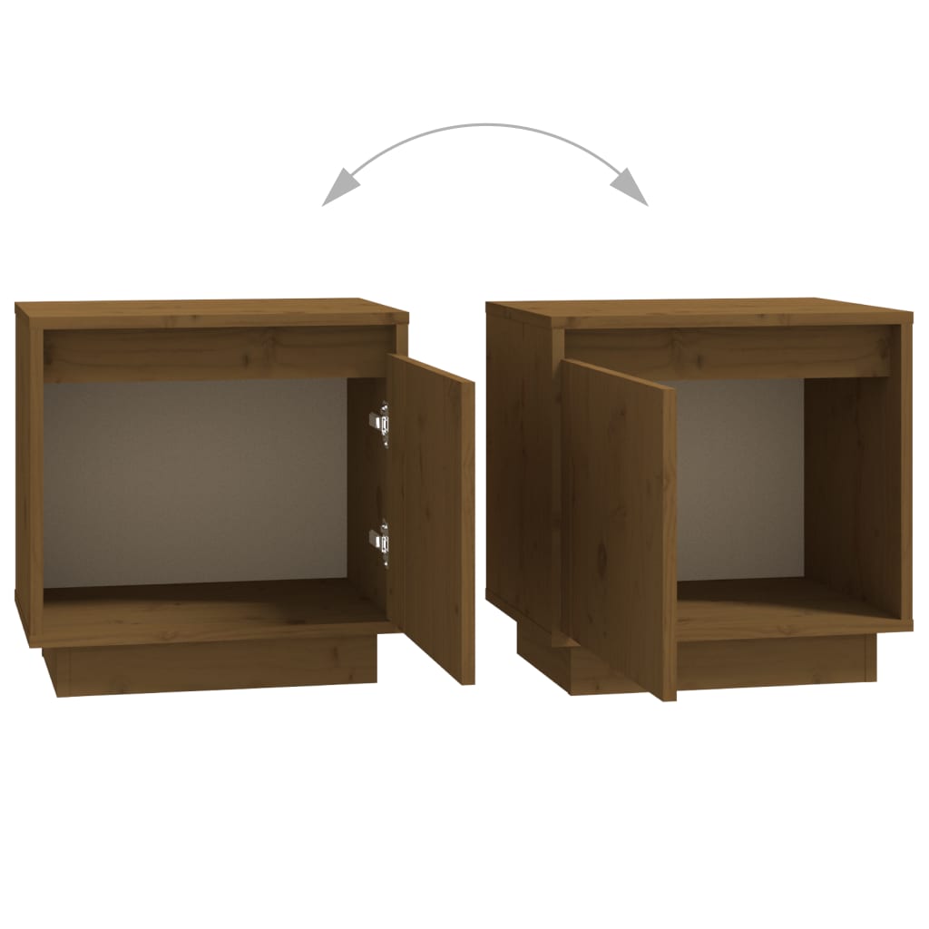 Yöpöydät 2 kpl hunajanruskea 40x30x40 cm täysi mänty - Sisustajankoti.fi