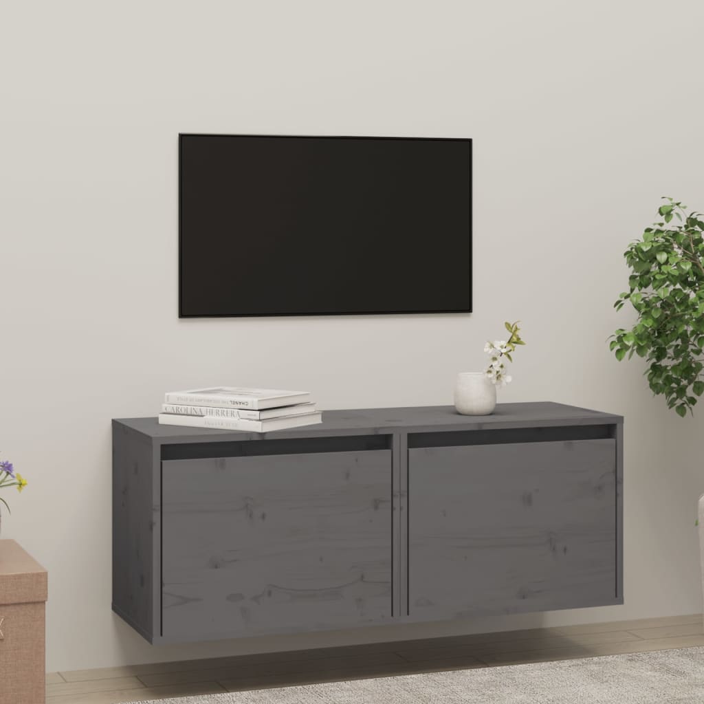 Seinäkaapit 2 kpl harmaa 45x30x35 cm täysi mänty - Sisustajankoti.fi
