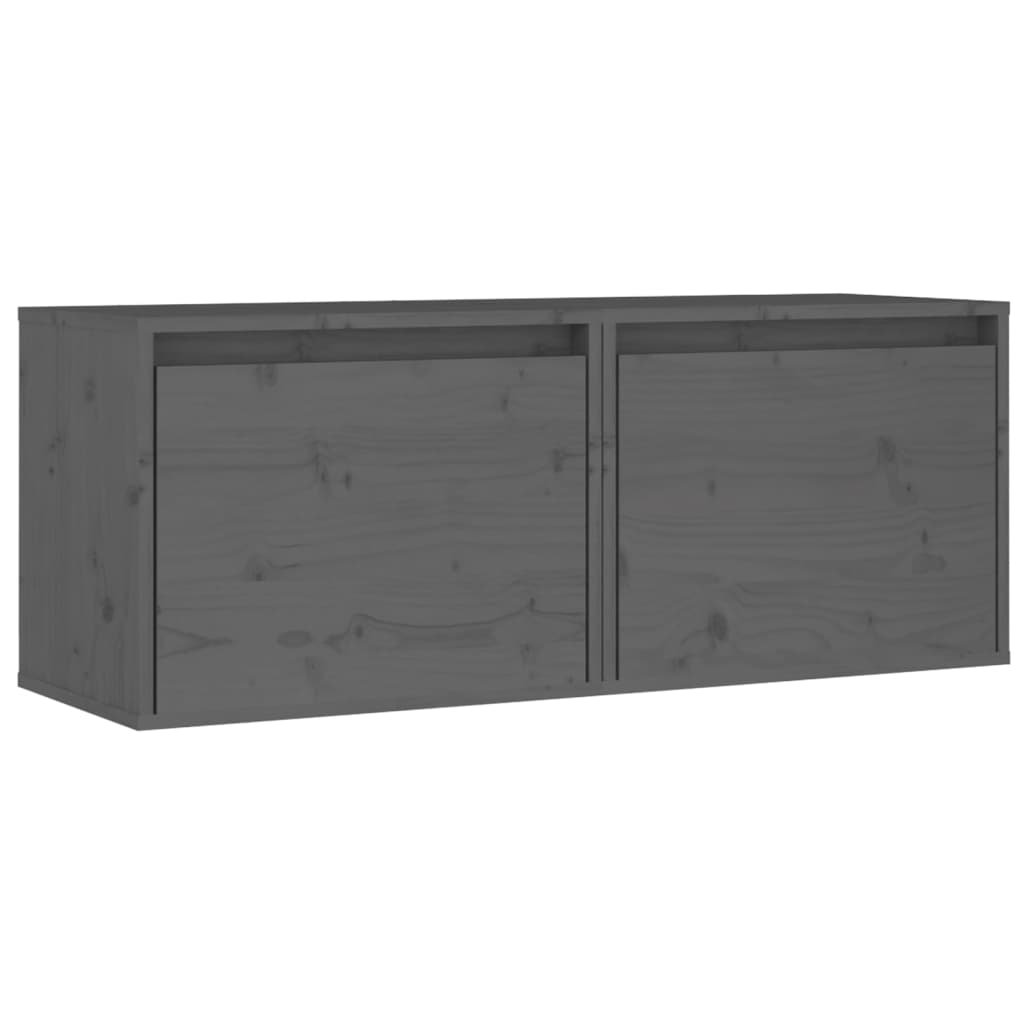 Seinäkaapit 2 kpl harmaa 45x30x35 cm täysi mänty - Sisustajankoti.fi
