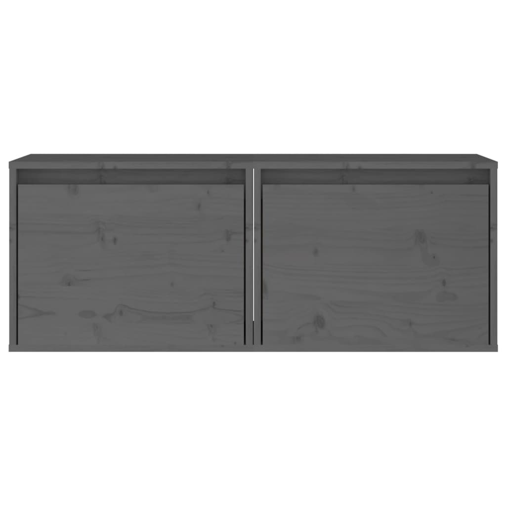 Seinäkaapit 2 kpl harmaa 45x30x35 cm täysi mänty - Sisustajankoti.fi