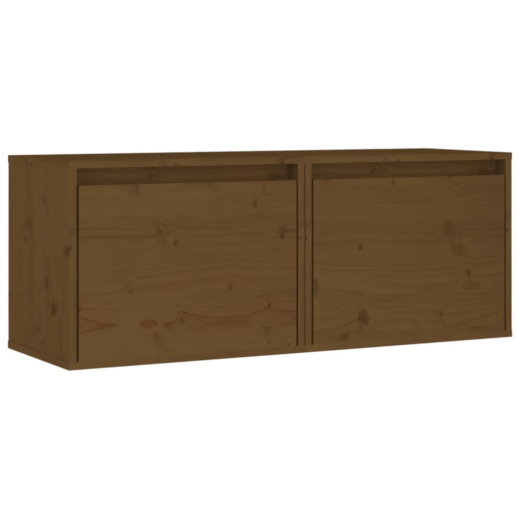 Seinäkaapit 2 kpl hunajanruskea 45x30x35 cm täysi mänty - Sisustajankoti.fi