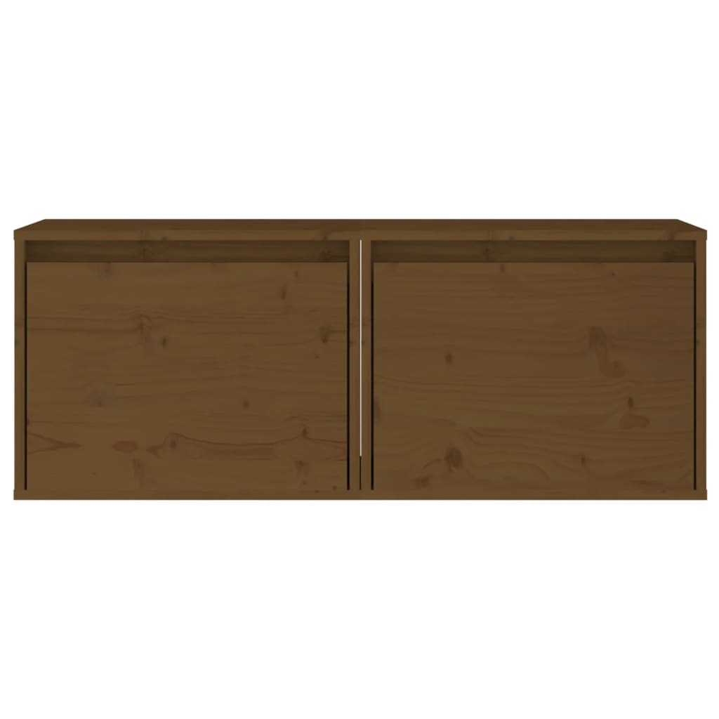 Seinäkaapit 2 kpl hunajanruskea 45x30x35 cm täysi mänty - Sisustajankoti.fi