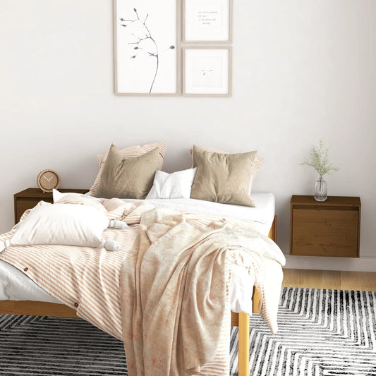 Seinäkaapit 2 kpl hunajanruskea 45x30x35 cm täysi mänty - Sisustajankoti.fi