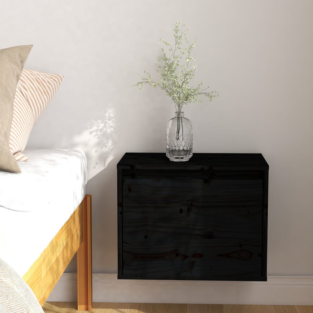 Seinäkaappi musta 45x30x35 cm täysi mänty - Sisustajankoti.fi