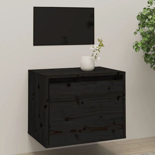 Seinäkaappi musta 45x30x35 cm täysi mänty - Sisustajankoti.fi