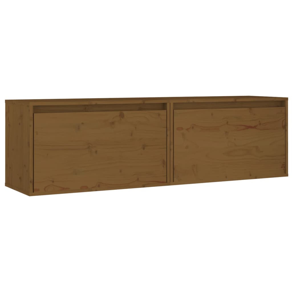 Seinäkaapit 2 kpl hunajanruskea 60x30x35 cm täysi mänty - Sisustajankoti.fi