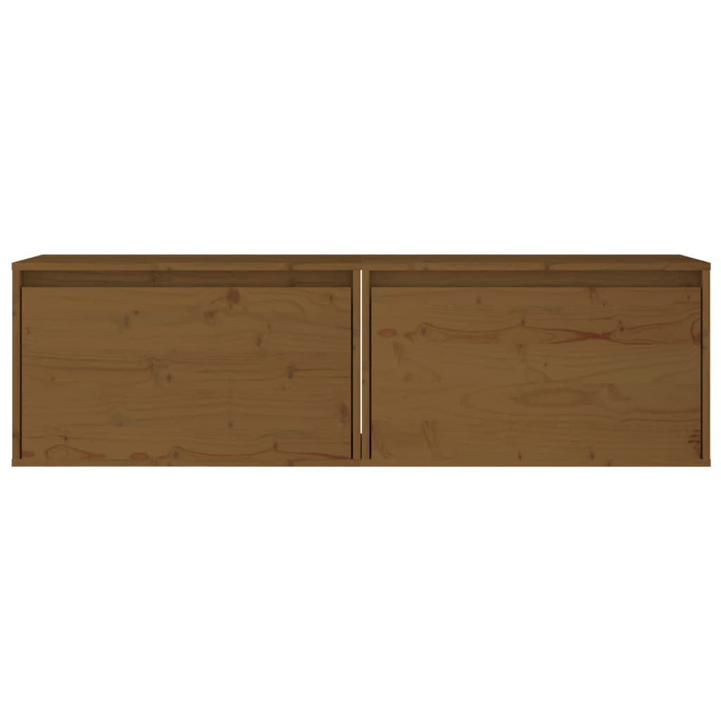 Seinäkaapit 2 kpl hunajanruskea 60x30x35 cm täysi mänty - Sisustajankoti.fi