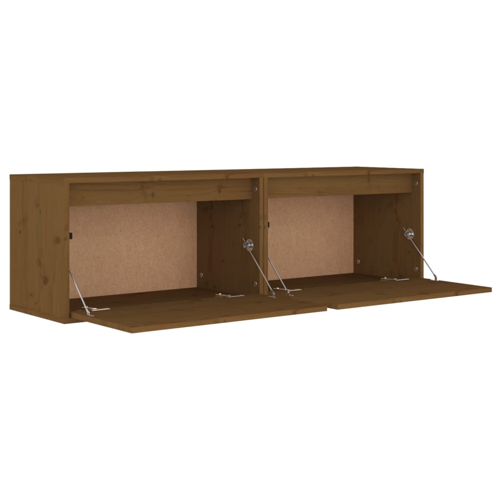 Seinäkaapit 2 kpl hunajanruskea 60x30x35 cm täysi mänty - Sisustajankoti.fi